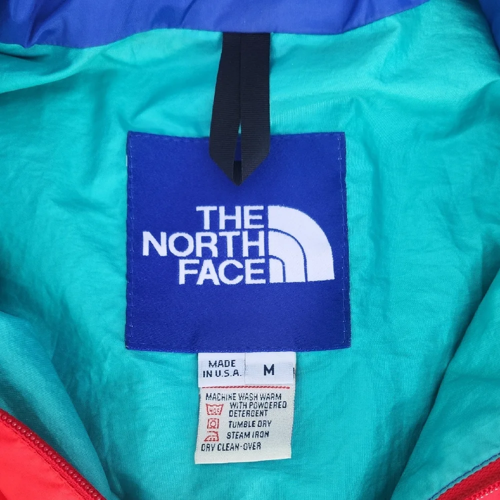 Vtg Made In USA North Face Gortex Red, Blue, Teal Colorblock Pullover‎ Anorak